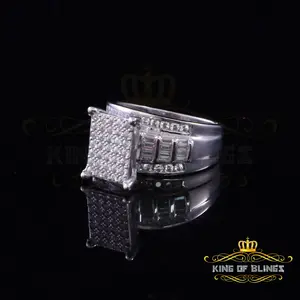 King Of Bling's925 Sterling White 2.25ct Cubic Zirconia Silver Cinderella Women's Ring size 8