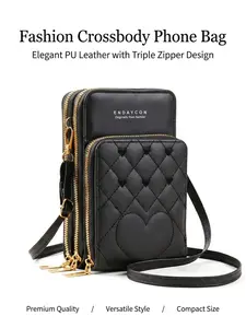 Women's Crossbody Phone Bag, Soft PU Leather Crossbody Anti-Theft Multi-Functional, Daily Travel Mini Backpack, 7 Colors, Detachable Strap, Zip Closure