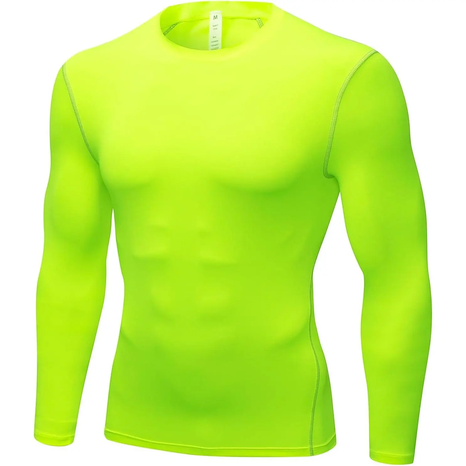 Men's Long Sleeve Compression Shirt, Quick-Dry, Moisture-Wicking Synthetic Baselayer for Outdoor Workouts and Biking with Ergonomic Flat Seams for Muscle Recovery, M, Male