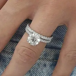 Set of 2 classic round wedding rings, suitable for daily wear for women, Valentine's Day