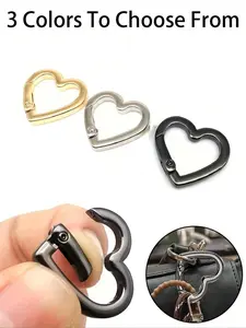 Metal Heart Shaped Spring Clip, Openable Bag Strap Connector, Outdoor Camping Hiking Accessories, DIY Bag Parts, Phone Case Pendant, Carabiner Buckle