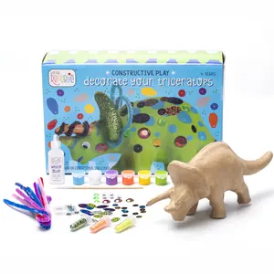 Craft for Kids - Little Republic Paper Mache Triceratops Kit - Paint Your Own Arts and Craft Gift for Kids Ages 4 and Up