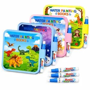 4PCS Water Painting Book and Doodle Books for Toddlers,NO Mess Coloring,Sensory Activities For Kids,Paint with Water Activity Books,Travel Toys for Kids Watercolor Painting Art Supplies