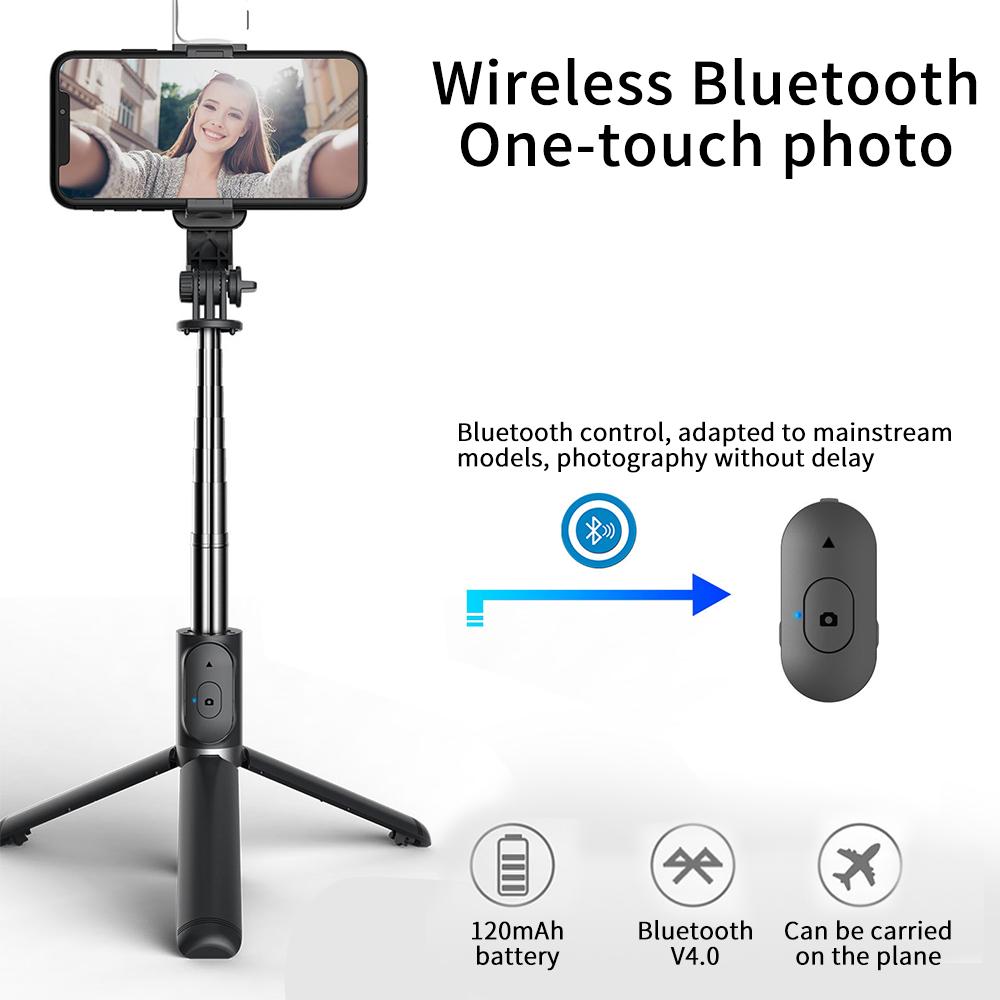 41-Inch Selfie Stick Tripod with Rechargeable Fill Light and Bluetooth Remote, Extendable Phone Tripod Stand, 3 Light Modes and 9 Brightness Levels for Vlogging, Live Streaming, iPhone & Android