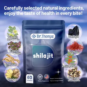 Dr.Thomps Premium Gold Himalayan Shilajit Gummies I Lab Tested I Individually Packaged I Ashwagandha, 75%+ Fulvic Acid & 85+ Trace Minerals I for Men, Women I Non-GMO I 100% Natural & Organic