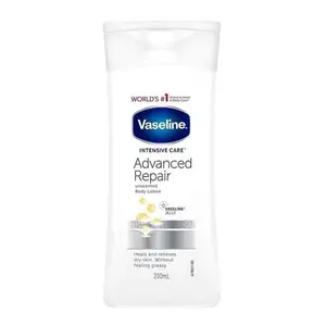 Vaseline Intensive Care Advanced Repair Unscented Lotion 200ml - Smooth, Soft Skin, Comfortable Skincare, Suitable for All Skin Types - Blend Moisturizer Moisture Hydrating Moisturizing