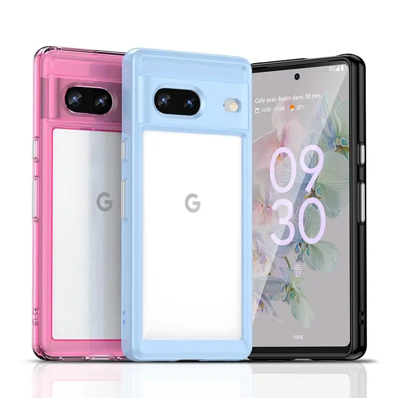 For Fundas Google Pixel 7 Case Google Pixel 6A 7A 8A 7 8 Pro Cover Case Shockproof Silicone Phone Back PC Cover Google Pixel 7