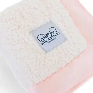 Classic Chenille Lovey Security Blanket with Satin Trim – Pink
