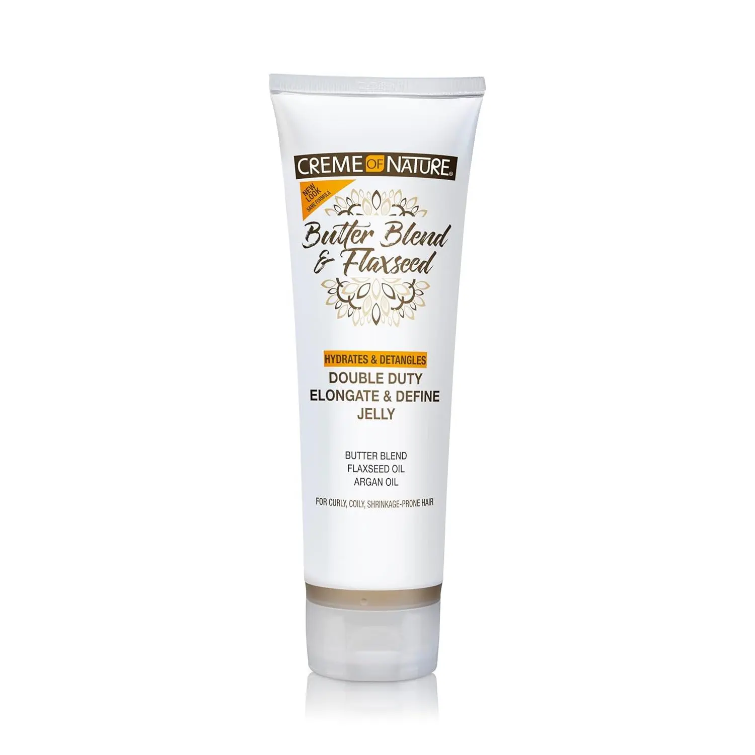 Creme of Nature Elongate & Define Jelly, Hydrating Anti-Shrinkage Haircare with Flaxseed & Argan Oil for Frizz Control on Natural Curly & Coily Hair, 8.4 fl oz, Moisture, Curly Hair, Flaxseed Gel For Hair