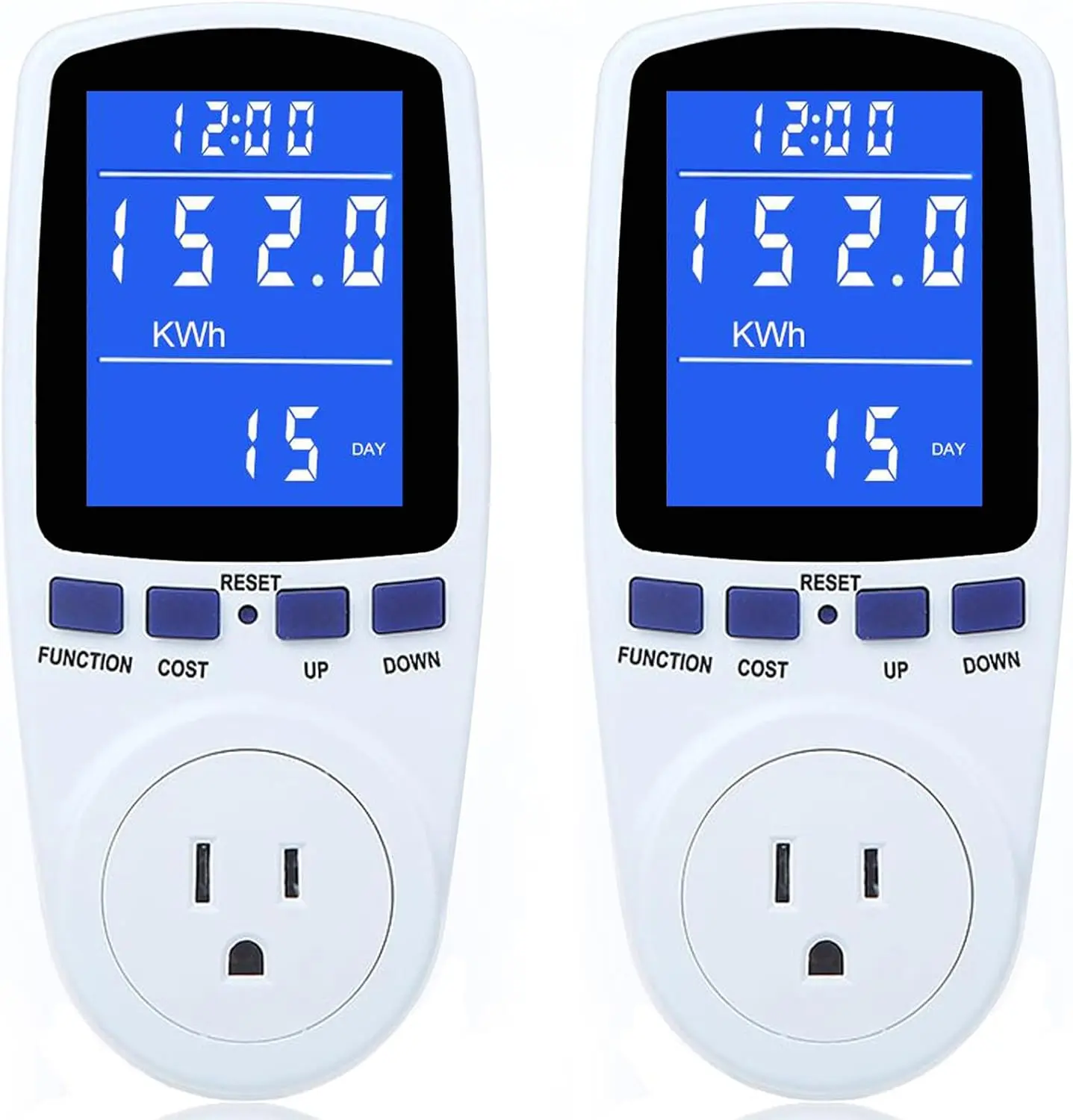 2 Pack Upgraded Watt Meter Power Meter Plug Home Electricity Usage Monitor, Electrical Usage Monitor Consumption, Energy Voltage Amps Kill Meter Tester with Backlight, 7 Modes Display