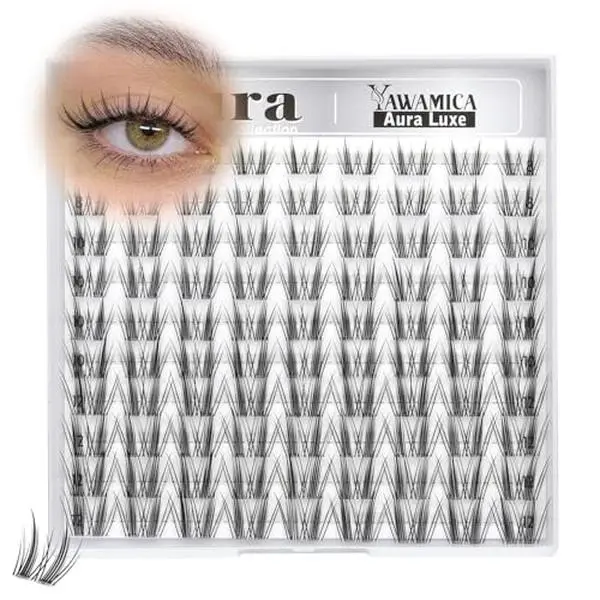 Manga Lash Clusters Natural Eyelash Clusters 8-12mm Short Bunny Individual Lashes Wispy CC Curl Anime Cluster Lashes Spiky Fairy Lashes Extension Clear Band Soft Lashes Clusters by Yawamica