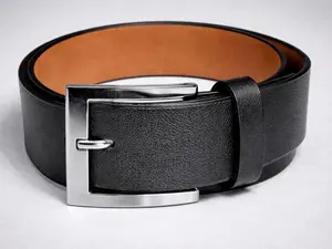 Cinto casual de hombre de vaqueta / Classic Black Leather Belt