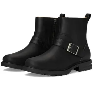 Teva Women Rowena Buckle Block Heel Booties Size US 6 Black Waterproof Leather