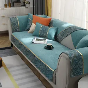 Geometric Pattern Sofa Cover, Sofa Slipcover, 1 Count Non-slip Sofa Pad, Fashionable Sofa Protector, Seat Foam, Home Decor Supplies for Living Room