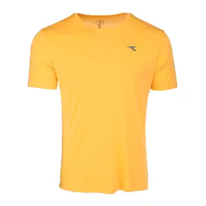 diadora Mens Run Crew Neck Short Sleeve Athletic Casual Tops Casual - Orange