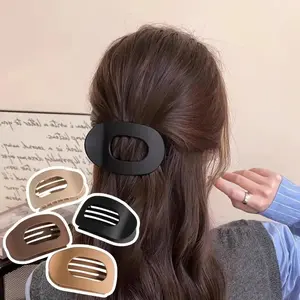 4PCS Flat Claw Hair Clips for Women – No-Slip Duckbill Hair Clips, Matte Round Hair Clamps for Thick & Thin Hair, Elegant Solid Color Hair Accessories for Everyday & Formal Styles