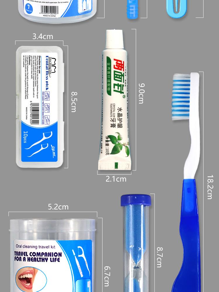 Cross- border Hot- Selling Orthodontic Care Kit in Stock for Wholesale: Toiletry Bag with Toothbrush, Dental Floss, and Interdental Brushes—Travel- Size Cleaning Set