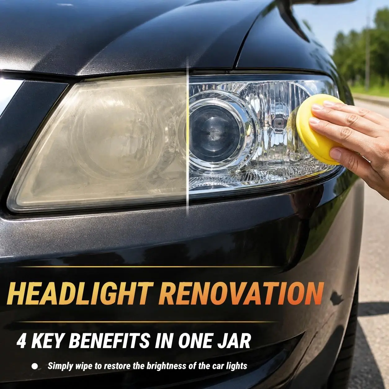 Universal  Car Headlight Restoration Kit - 3.53 oz. Headlight Surface Cleaner, Portable Car Headlight Polishing Cream, Restores Headlight Brightness, Car Headlight Repair Agent
