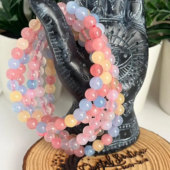 6MM Morganite & Beryl Bracelet, Unconditional Love Stone, Healing Crystal