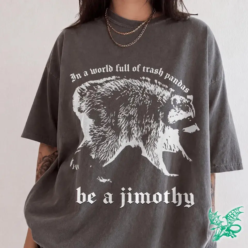 Jimothy Raccoon Comfort Colors Shirt, Funny Seattle Meme Tee, Local Cryptid Galaxy Moon Graphic T-Shirt, 90s Weirdcore Unisex Top