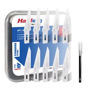 HARDWIN #11 Zirconia Ceramic Carving Blades 10-Pack with Storage Box Rustproof Ultra Sharp for Precision Art DIY Scrapbooking Thin Material Cutting