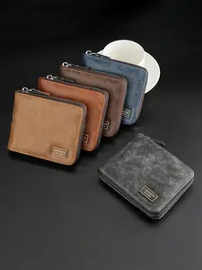 Men's Wallet Custom Short Zipper Wallet with Coins Purse Premium Organizer Father's Day Prefect Gifts Durable Wallet