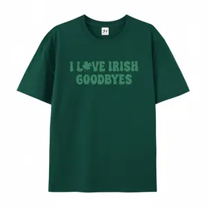 Unisex Vintage ”I LOVE IRISH GOODBYES“  Short Sleeve T-shirt  – St. Patrick’s Day Graphic Tee