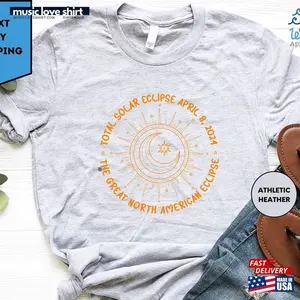 Total Solar Eclipse 2024 Shirt April 8 Usa Map Hoodie Classic