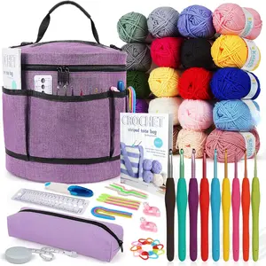 Crochet Kit for Beginners, Beginner Crochet Kit for Adults and  Crochet Kits Includes Crochet Hooks Knitting Bag Crochet Yarn for Crocheting Instruction Knitting Kit Crochet Supplies