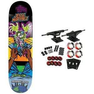 World Industries Skateboard Complete Jesse Martinez Rock em Sock Em Black 8.5" x 32.2"