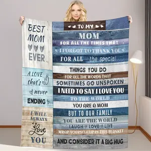 Mother's Day Gifts for Mom, Anniversary Birthday Gifts for Mom, Blanket to Mom from Daughter Son, Presents for Mother's Day,Christmas, Valentine's Day, Soft Flannel Throw Blanket Bed Mom Blanket Gift