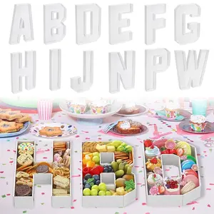 A-Z Free combination Cardboard Letter Charcuterie Letters Fillable Boxes Food Cardboard Serving Tray For Gender Reveal Party Paper Mache Chocolate Candy Decoration Birthday Party Anniversary Decorations Supplies,Trays Candy Dish Reusable Boxes Plates