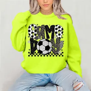 Soccer Game Day Crewneck Sweatshirt Gildan Everyday Style Super Soft Unisex Fit Streetwear Graphic Top warm Christmas Gift for her Womenswear Casual Printed Long Sleeved sports mom