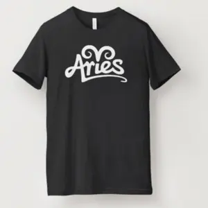 Graffiti Zodiac T-Shirt Aries Bold Street-Style Astrology Tee Soft Black Cotton Unisex Crewneck Short Sleeve Top - Menswear