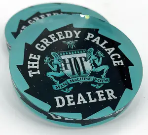 Custom Crystal Glass Poker Dealer Buttons - 3.18 Inch
