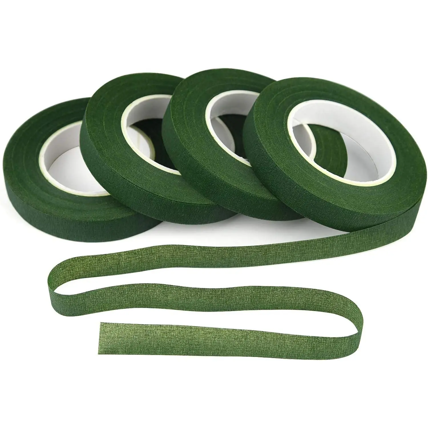 4 Rolls 1/2" Wide Dark Green Floral Tapes for Bouquet Stem Wrapping and Floral Crafts,Wedding Bouquet