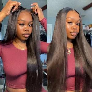 Bling Hair 180 Density 6x4 Glueless Wigs Straight Ready To Wear Lace Closure Wigs For Human Hair Pre plucked 5x7 Transparent Lace Wig