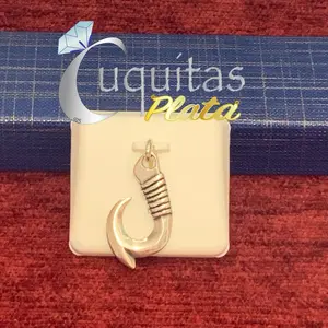 .925 silver hook charm/pendant 1”