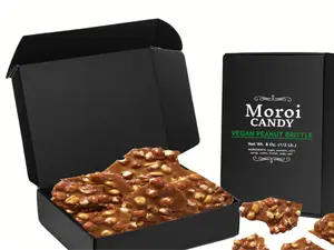 Peanut Brittle Candy: 100% Vegan Peanut Brittle - 8oz Boxed Sweet Crunchy Snack Butter Candies
