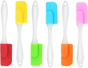 6 Pack Mini Silicone Spatula Set, Small Heat Resistant Rubber Spatulas for Baking, Cooking, Mixing, Non-Stick Kitchen Tool