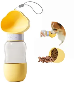 Portable Dog Water Bottle With Food Container Leak Proof Pet Water Dispenser Travel Puppy Bowl Dog Poop Bags For Outdoor Walking Hiking Camping All In One Pet Feeding Tool