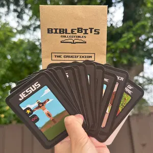 Bible Bits Collectibles + Jesus' Crucifixion + Bible Learning Teaching Sunday School Educational Study Supplemental + Cards Toys Games + Flashcards + Easter Lesson