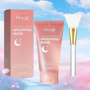 HOYGI Collagen Face Mask Treatment for Firmness and Hydration, Hydrolyzed Collagen for Glowing Skin, 3-Pack Set for Radiant Complexion, Overnight Collagen Mask