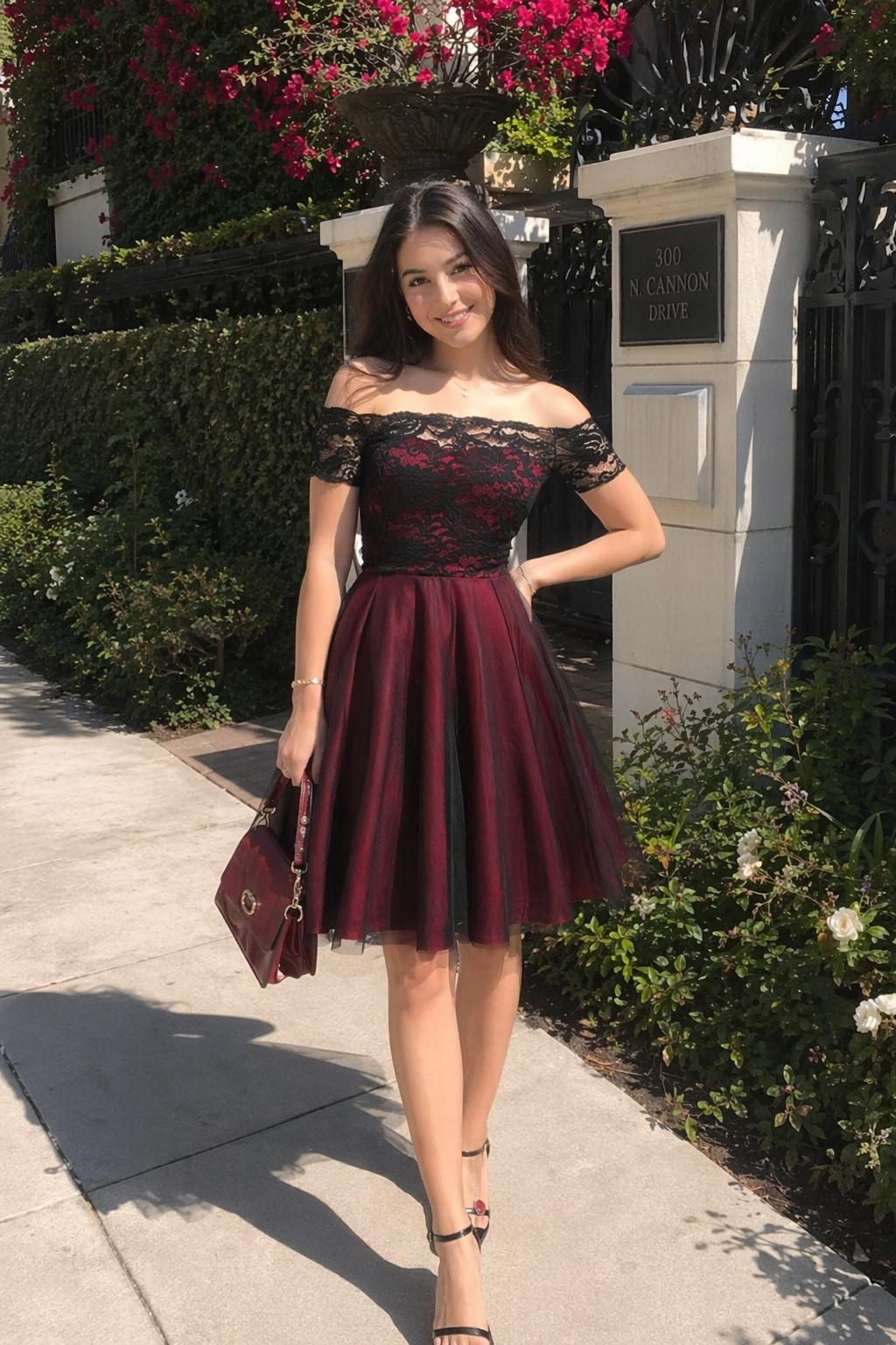 RETRO STAGE Women's 1950s Off-Shoulder Shortsleeve Lace Swing Gown -  Elegant Fit Evening Dress, Formal Prom Party Dress for Women - TikTok Shop