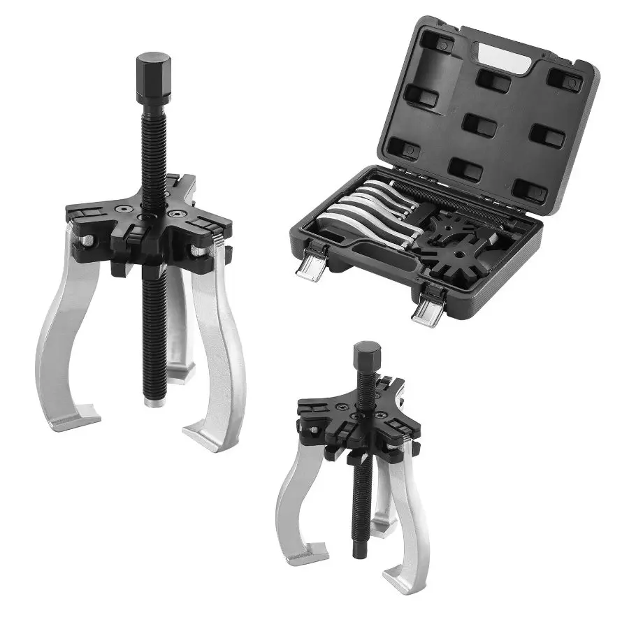 【toolupgrade】VEVOR 2-Piece Gear Puller Toolkit, 3 & 7 Puller Mechanic Repair Tool Set with Reversible 2 or 3 Jaws for Vertical/Horizontal, External/Internal Gear Bearing Flywheel Pulley Removal