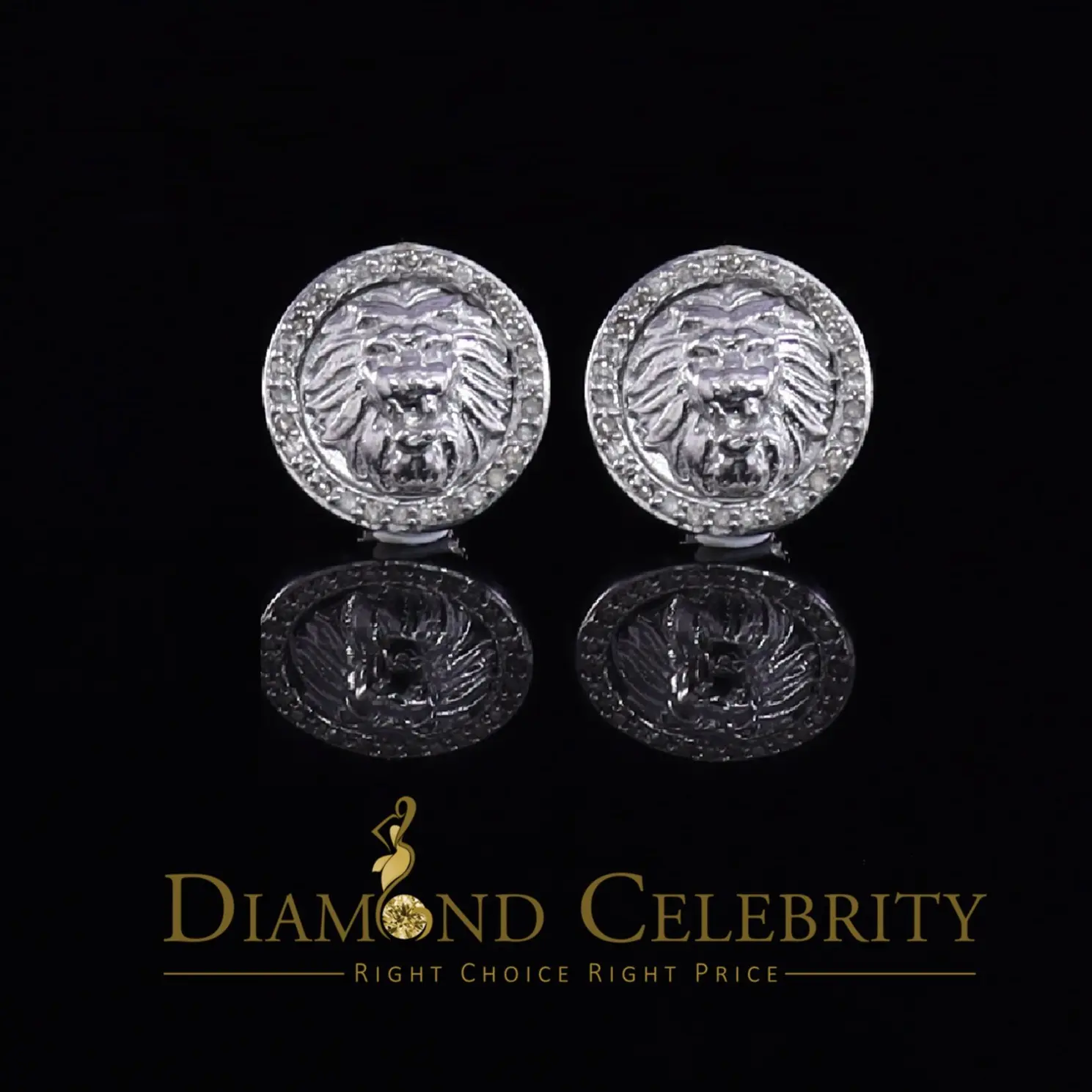 Diamond Celebrity's 0.25ct Diamond 925 Sterling White Silver Hip Hop Men's/Women's Round Earrings
