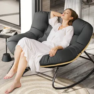 Rocking chair, Large Wrap Around Seat Design EGG Chair with Thickened Alloy Steel Frame Ergonomic Reclining Chair for Comfortable Use.