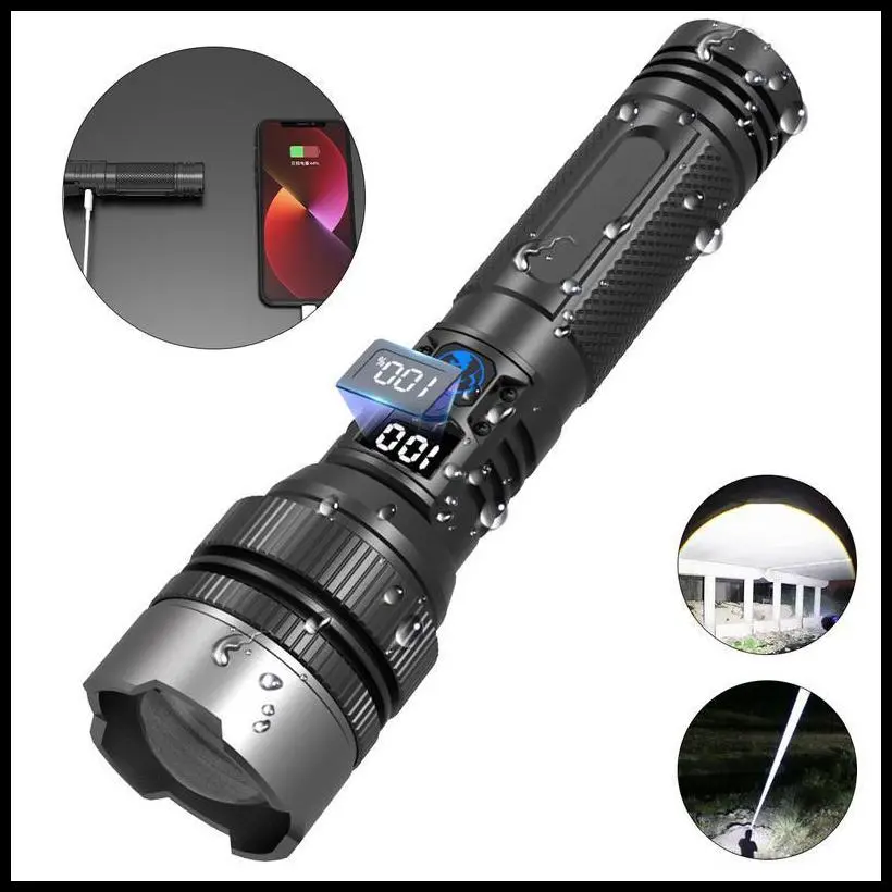 Outdoor Must‑Have High‑Brightness Rechargeable Flashlight! Focusable Lens & 4‑Light Modes, Waterproof Tactical Torch for Camping Emergency Household Daily‑Use Gifts