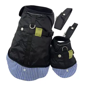 DAZI Pet Coat Luxury Fashion Small Medium Medium Large Dog Jacket Clothes Vintage Classic Designer Waterproof Pet Coats External D Ring Easy On/Off Detachable Collar French Bulldog Teddy Pug Puppy Clothes