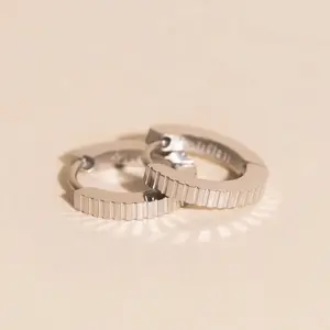 Textured Huggie Hoop Earrings